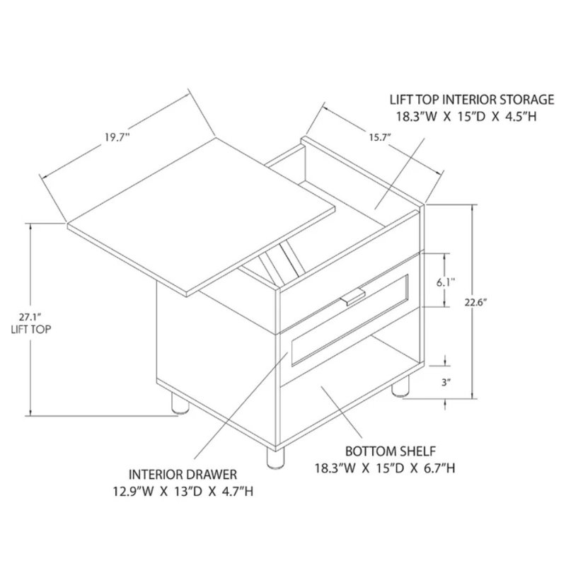 Sango Orre 22.75'' Tall LiftTop End Table with Storage & Reviews Wayfair